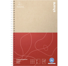 A5 Spiral Collegeblock mit 100 Blatt kariert und 70 Gramm pro Quadratmeter Papiergewicht