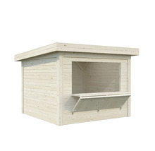 Holz Garten Kiosk mit Ausgabefenster und heruntergeklappter Theke