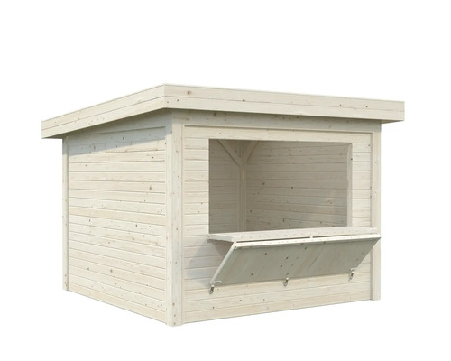 Holz Garten Kiosk mit Ausgabefenster und heruntergeklappter Theke