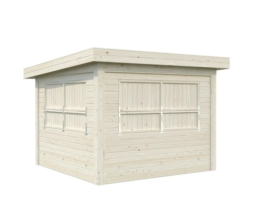 Gartenkiosk aus Holz mit geschlossenem Fenster
