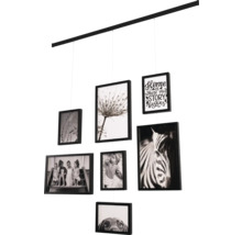 Flexible Fotowand Set schwarz 95 cm 7 Fotos 4x 13x18 cm 3x 20x30 cm