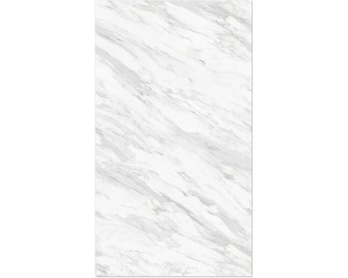 Kunststoffpaneel Element 3D Optik Marble Volakas Brilliant Nullfuge 2600 x 375 x 8mm Marmorbodenplatte mit hellen Aderungen