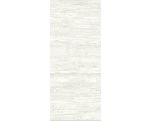 Kunststoffpaneel Element 3D Optik Romano Bianco Matt Nullfuge 2600 x 375 x 8 mm Fliesenmuster mit horizontaler Maserung