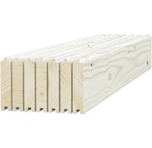 Profilholz aus hellem Holz