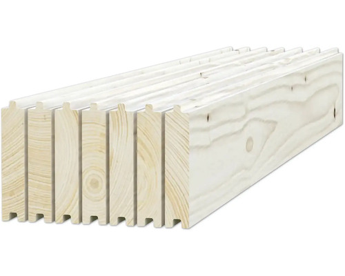 Profilholz aus hellem Holz