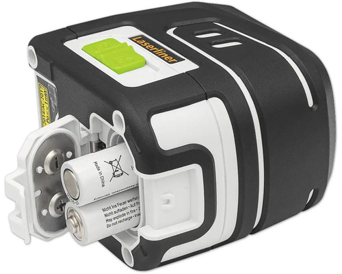 Laserliner Kreuzlinienlaser mit geöffnetem Batteriefach