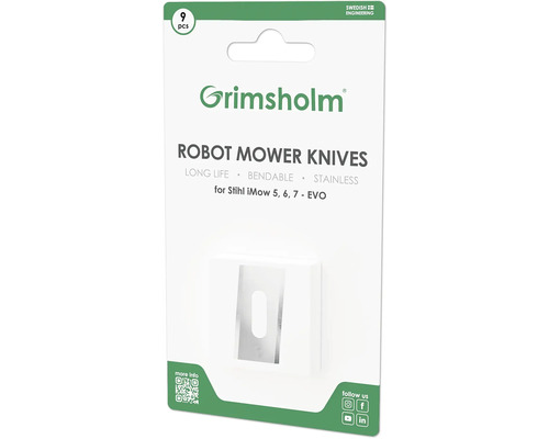 Grimsholm Robotermähermesser, 9 Stück, passend für Stihl iMow 5, 6, 7 - EVO