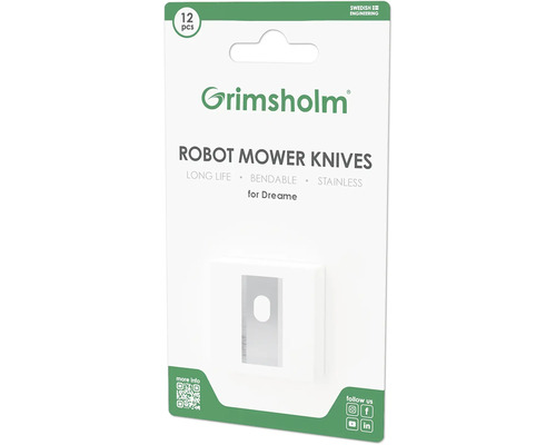 Grimsholm Robotermäher Messer, 12 Stück, für Dreame