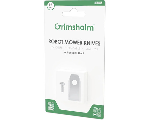 Grimsholm Robotermähermesser, 12 Stück, für Ecovacs Goat
