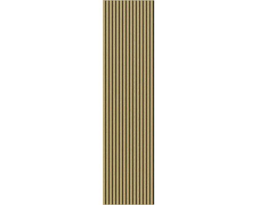 Fjordwall Akustikpaneel LUX Eiche 2400 x 600 x 20 mm Holzpaneel mit vertikalen Latten für Wand- und Deckenverkleidung