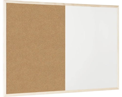 Kombination aus Korktafel und Whiteboard mit Holzrahmen