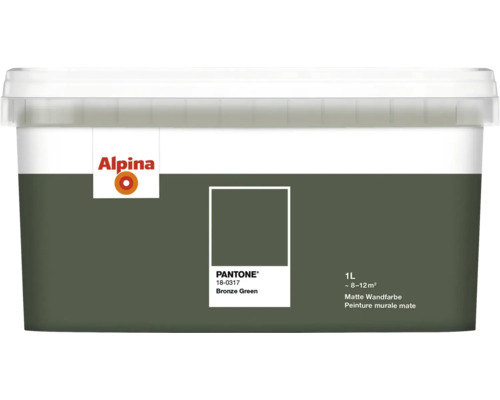 Alpina Wandfarbe, Bronze Green, 1 Liter, matte Oberfläche