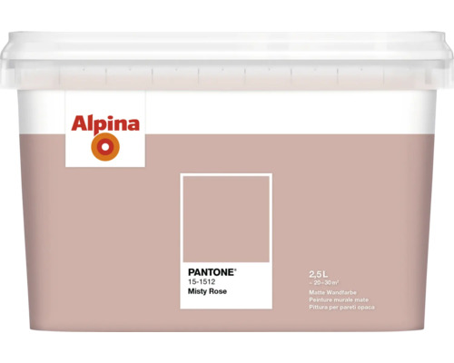 Eimer mit matter Alpina Wandfarbe Misty Rose, 2,5 Liter