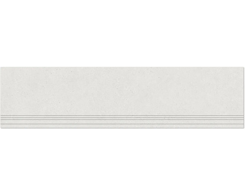 Feinsteinzeug Treppenstufe Alpen 29,8 cm x 120 cm x 0,9 cm weiß matt rektifiziert