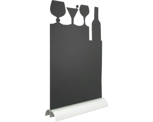 Schiefertafel mit Weinmotiven und Kreidehalterung