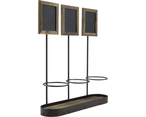 Dekorative Pflanzenständer mit drei Tafeln im Holzrahmen