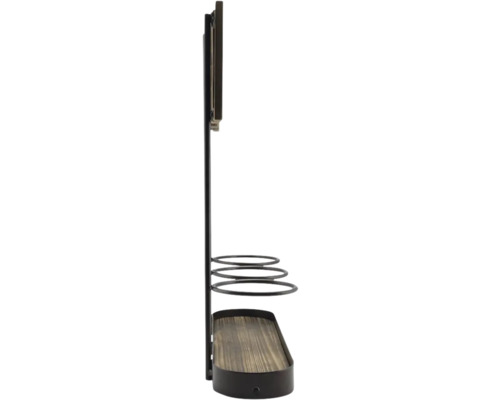 Weinregal mit drei Flaschenhaltern und Ablage