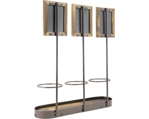 Dekorative Metallhalterung mit drei Bilderrahmen und Gefäßhalterungen