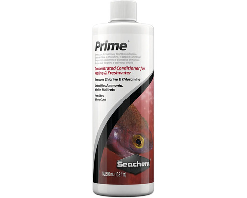 Wasseraufbereiter Seachem Prime 500 ml kompletter und konzentrierter Wasseraufbereiter beseitigt Chlor und Chloramine, entgiftet Ammoniak, Nitrit und Nitrat, Wasserklärer für Süß-und Salzwasser