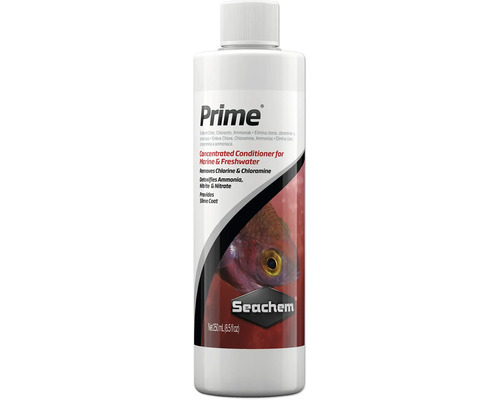 Wasseraufbereiter Seachem Prime 250 ml kompletter und konzentrierter Wasseraufbereiter beseitigt Chlor und Chloramine, entgiftet Ammoniak, Nitrit und Nitrat, Wasserklärer für Süß-und Salzwasser
