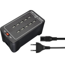 USB Ladestation mit mehreren Anschlüssen und Netzkabel