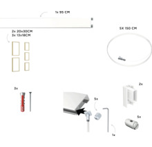 Flexible Fotowand Set naturel eiche weiß 95 cm 5 Fotos 3x 13x18 cm 2x 20x30 cm
