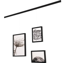 Flexible Fotowand Set schwarz 95 cm 3 Fotos 2x 13x18 cm 1x 20x30 cm
