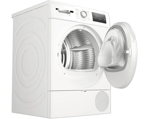 Bosch Wärmepumpentrockner mit offener Tür.