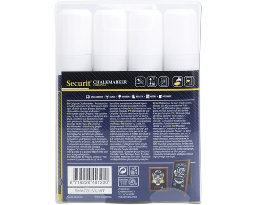 Securit Original Kreidemarker Set für nicht poröse Oberflächen
