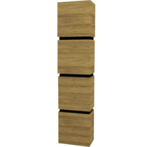 Hängehochschrank mit 4 Türen und 3 Schubladen Devo Viva 2.0 links BxHxT 40x170x26 cm natural hickory