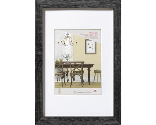 Bilderrahmen Holz Fiorito Kunstglas dunkelgrau 60x80 cm