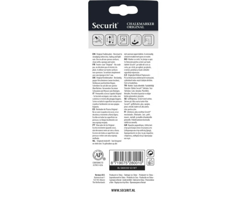 Securit Kreidemarker Original, geeignet für nicht poröse Oberflächen