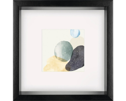 Bilderrahmen Holz Shape Kunstglas schwarz 25x25 cm