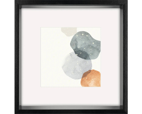 Bilderrahmen Holz Shape Kunstglas schwarz 50x50 cm