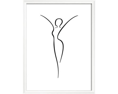 Bilderrahmen Holz Silhouette weiß 30x40 cm