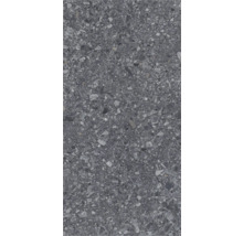 Nahaufnahme einer grauen Bodenfliese mit Steinmuster