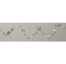 Dekorative Lichterkette mit silberfarbenen Blättern und warmweißem Licht