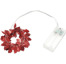 Lichterkette mit Stechpalmenblättern und Batteriepack