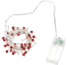 Lichterkette mit roten Kugeln und Batteriebetrieb