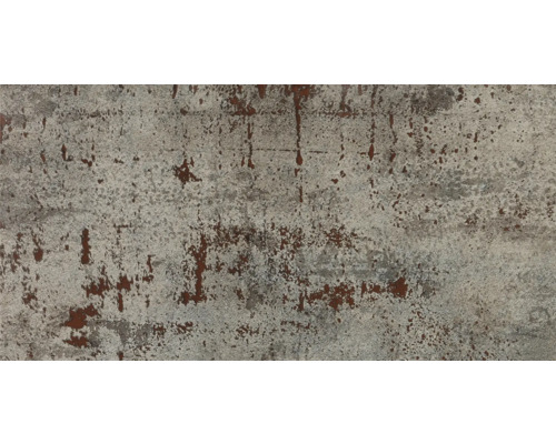 Feinsteinzeug Wand- und Bodenfliese Metal 30 cm x 60 cm x 1,05 cm steel glänzend rektifiziert Dekorplatte mit abstrakter Struktur