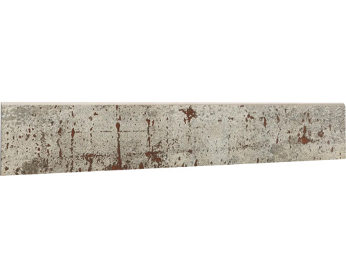 Sockel Metal beige braunrot 9 x 60 cm Keramikfliese mit Fleckmuster