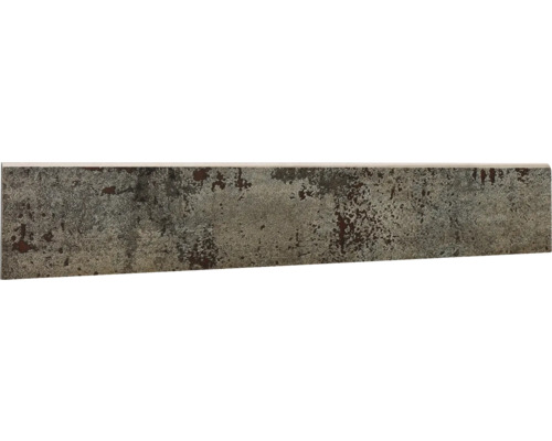 Sockel Metal dunkelbraun rot 9 x 60 cm Dekorfliese mit Steinoptik für Wandverkleidung