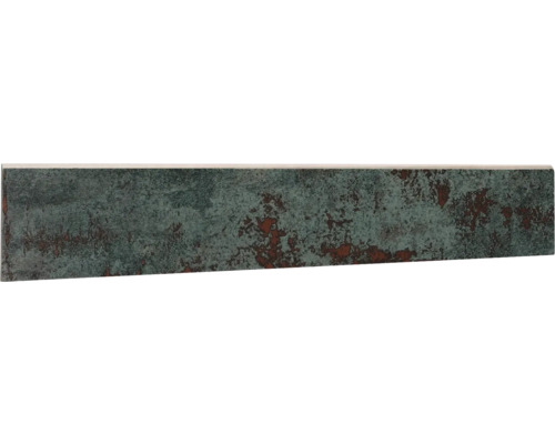 Sockel Metal dunkelgrün braunrot 9 x 60 cm Dekorfliese mit Musterung