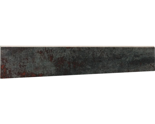 Sockel Metal anthrazit braunrot 9 x 60 cm Dekorfliese mit Steinoptik