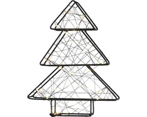LED Leuchtfigur Lafiora Metall Baum 40 LEDs Lichtfarbe warmweiß batteriebetrieben inkl. 6 Stunden Timer Dekorativer Weihnachtsbaum aus Metall mit Beleuchtung