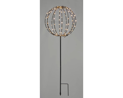LED Leuchtfigur Lafiora Metallkugel 96 LEDs Lichtfarbe warmweiß dimmbar inkl. 6 Stunden Timer Dekorative Kugelleuchte mit Erdspieß zur Gartenbeleuchtung