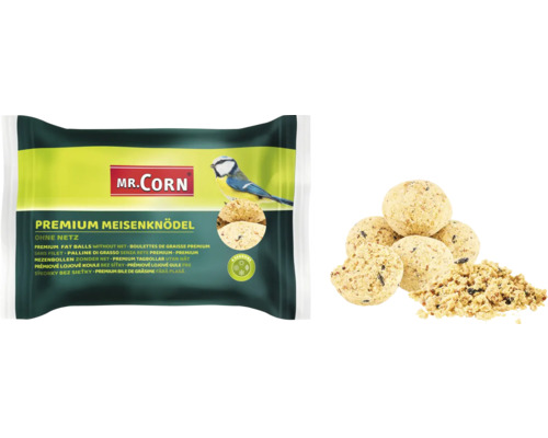 Wildvogelfutter Mr. Corn Meisenknödel 6 Stück ohne Netz, Ganzjahresvogelfutter Ambrosia kontrolliert, Made in Germany