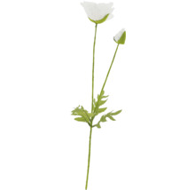 Dekorative Kunstblume mit weißer Blüte und grünen Blättern