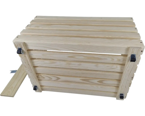 Holzbank zum Bepflanzen mit Rollen