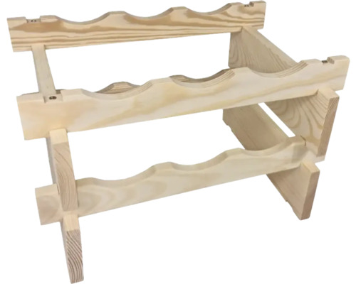 Weinregal aus Holz mit drei Ebenen